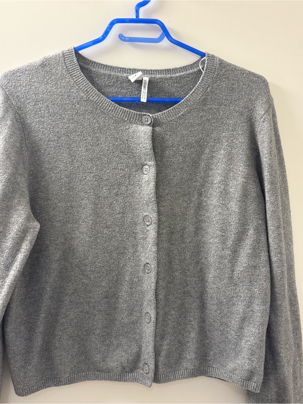 Simons Gray Button Crewneck Cardigan